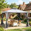 Pavillon de jardin extérieur avec murs en filet et auvent UV