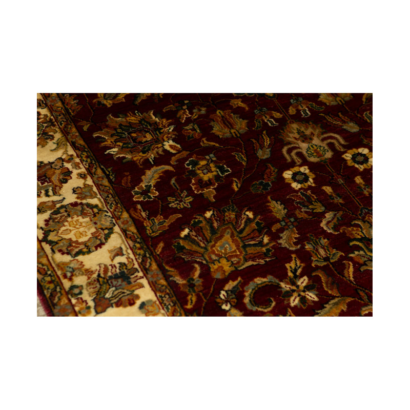 Tapis rouge et crème noué à la main de haute qualité