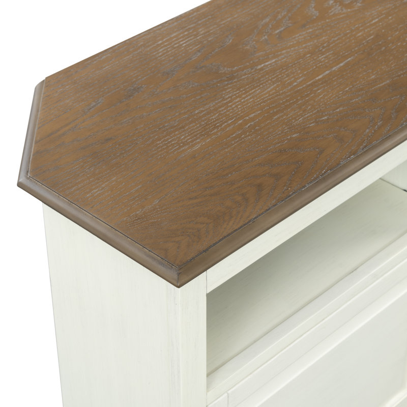 Willoe 50" Corner TV Stand, White, 32.5"H x 50"L x 18"W