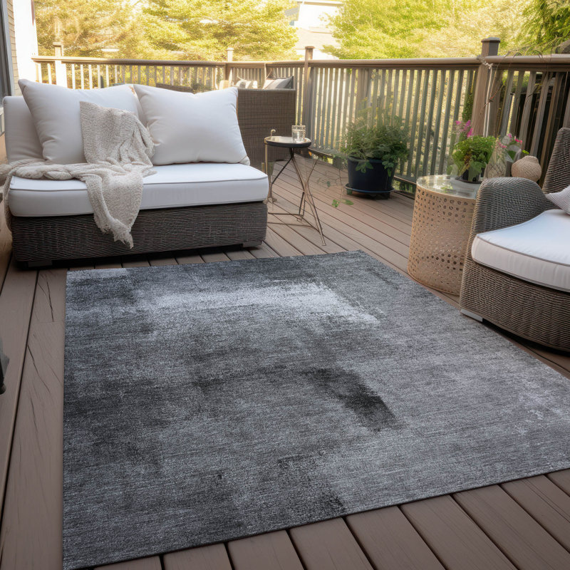 Malm Washable Abstract Indoor / Outdoor Rug, Rectangle 8' x 10'