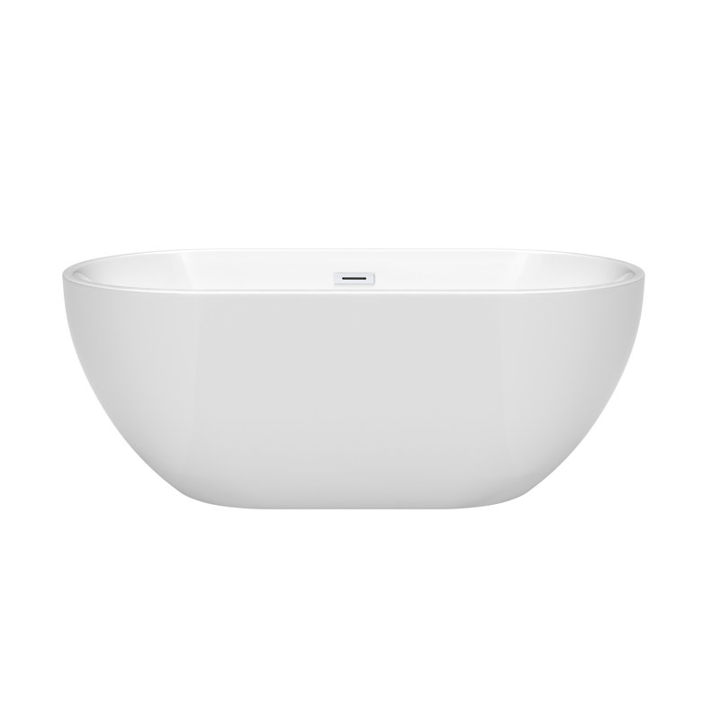 Brooklyn 60'' x 30'' Soaking Acrylic Bathtub, White/Shiny White 