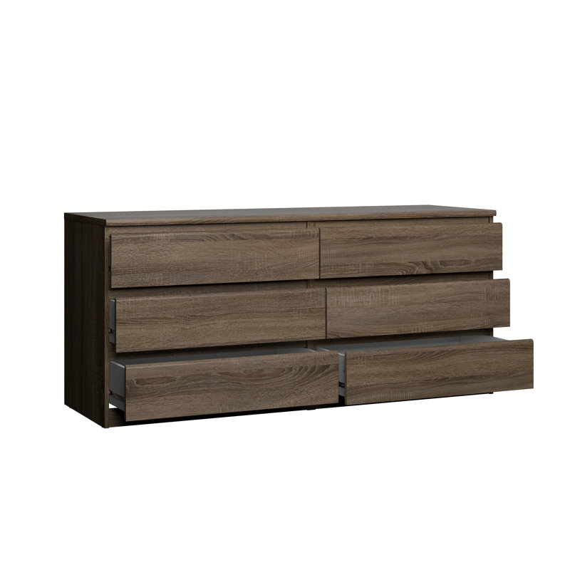 Jada 6 Drawer 60.5" W Double Dresser, Truffle