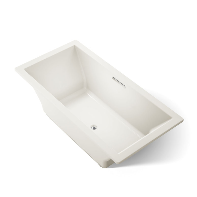 Underscore 72" x 36" Drop In Soaking Acrylic Bathtub, Biscuit