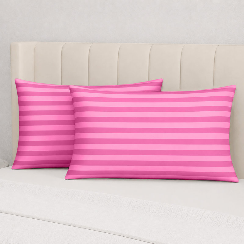 Stripe pillowcase - Set of 2, PINK