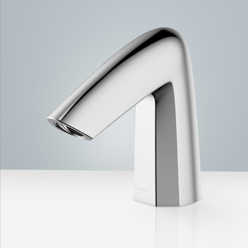 Ensemble de robinet à capteur de mouvement sans contact et distributeur de savon en chrome