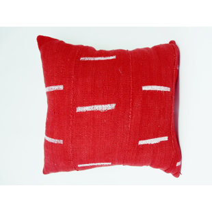Red Stripe Mudcloth Pillow