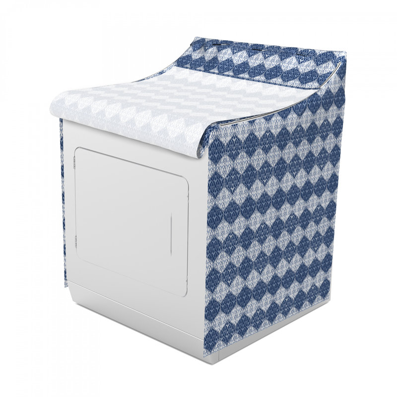 Motif oriental en patchwork avec housse de machine à laver, Bleu