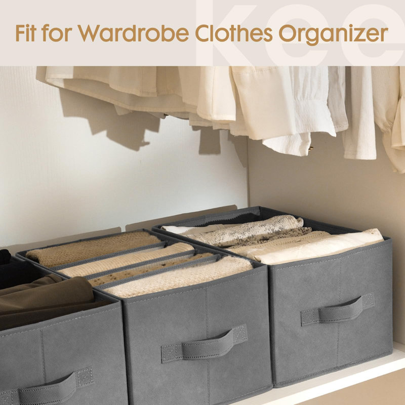 Paquet de 6: Organisateur de vêtements, organisateur de garde-robe et rangement avec poignées, organisateurs de garde-robe pliables en tissu