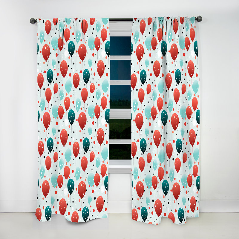 Playful Polka Dots - Rideau abstrait - Rideau abstrait obscurcissant - 1 panneau, L 52 po x L 84 po