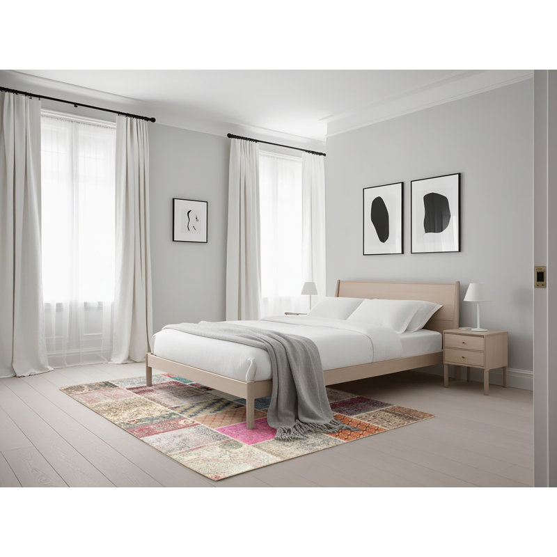 Tapis gris/beige/brun contemporain, Rectangle 5 pi x 7 pi