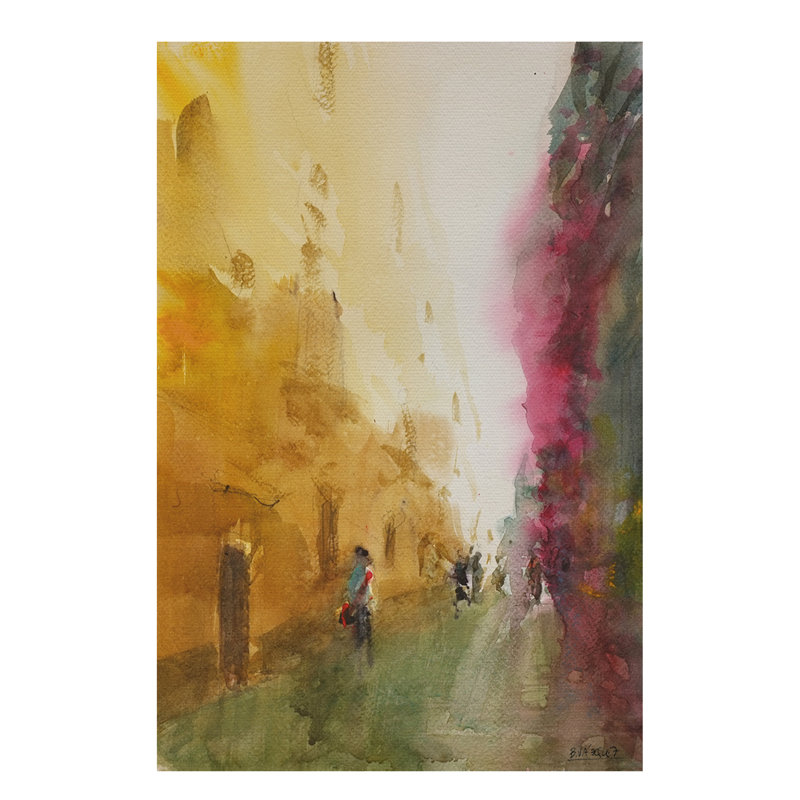 Places Calle Buganvilla by Bruno Vázquez - Wrapped Canvas Painting, 120cm H x 80cm W x 3cm D