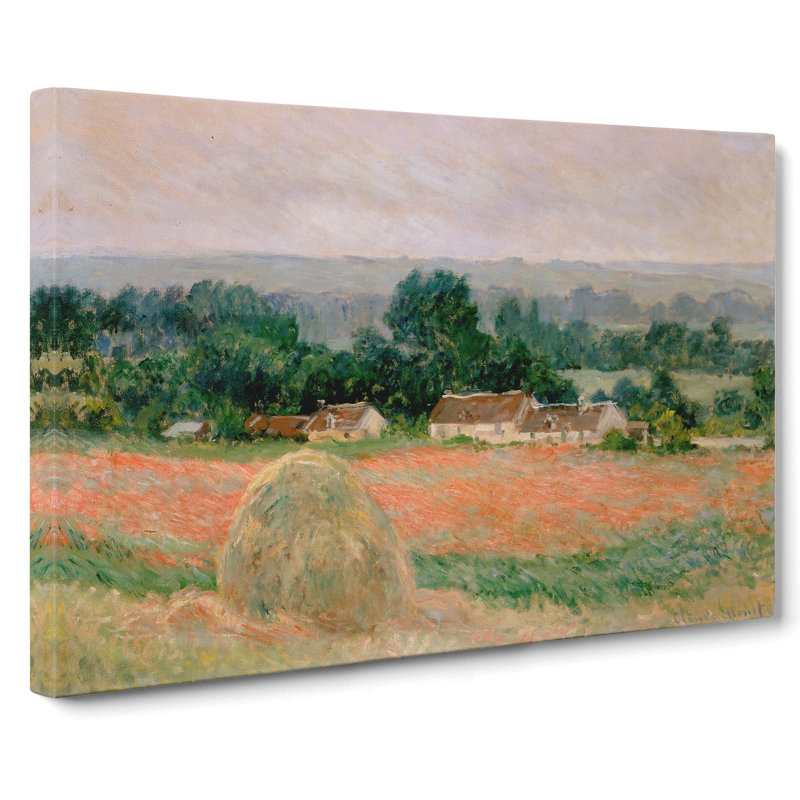 Haystack At Giverny by Claude Monet - Wrapped Canvas Painting, 40cm H x 60cm W x 3cm D