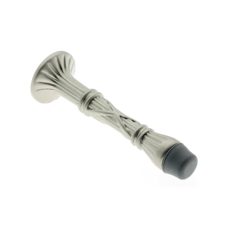 Solid Brass Baseboard Stop, Satin Nickel