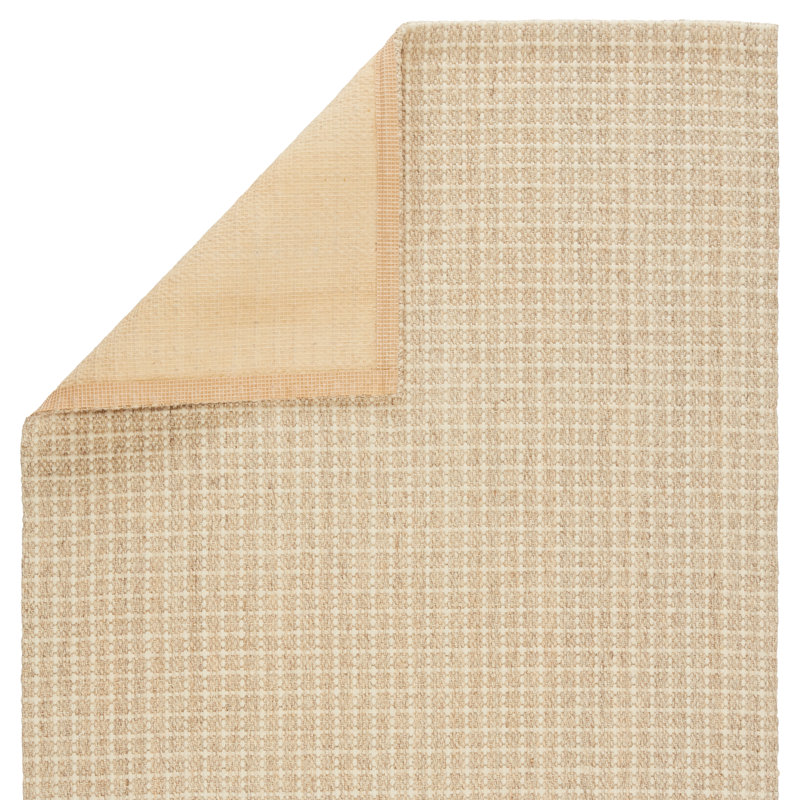Handmade Handwoven Beige Area Rug, Rectangle 8' x 10'