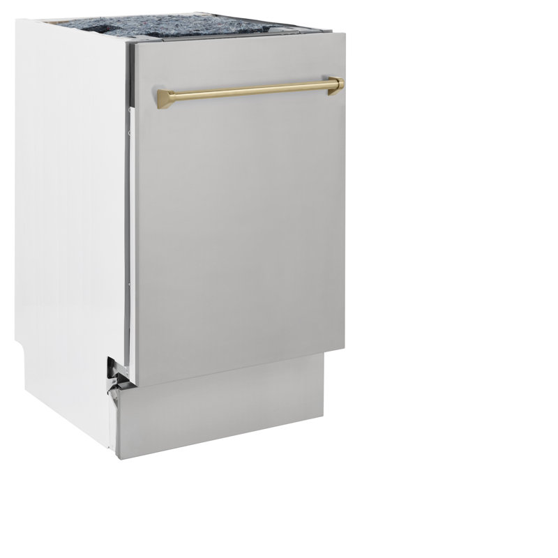 Lave-vaisselle encastrable en acier inoxydable avec poignée, 51dBa, Bronze champagne