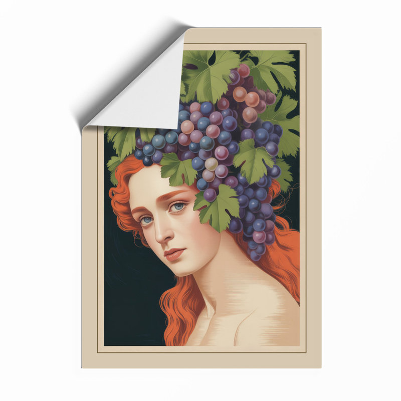 Grape Crown Portrait Vintage - Print, A1 - 84.1 x 59.4 cm, Oak