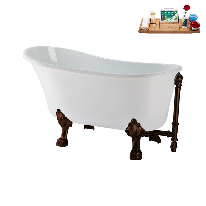 51.2'' x 25.6'' Soaking Acrylic Bathtub, Matte Oil Rubbed Bronze, Matte Oil Rubbed Bronze