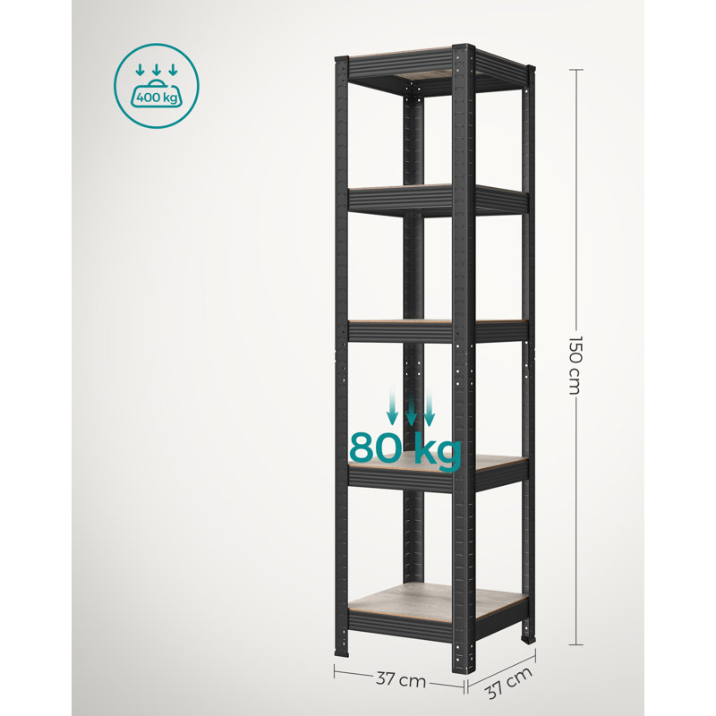 Aericka 37cm W Steel Standard Bookcase