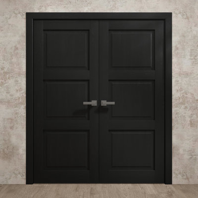 Portes doubles intérieures intérieures | Ego 5010 | Cadre de panneau intérieur en bois massif | Portes modernes pour placard