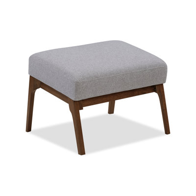 Cue Ottoman Gray Dark Walnut