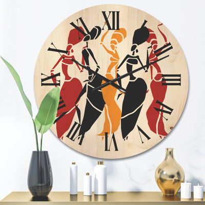 Horloge murale de danse africaine, silhouette décorative afro-américaine