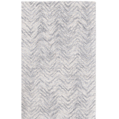 Tapis en laine / coton à chevrons touffeté à la main Jaylean