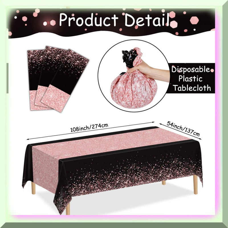 Teal Glitter Diamond Tablecloth 54x71 Inches