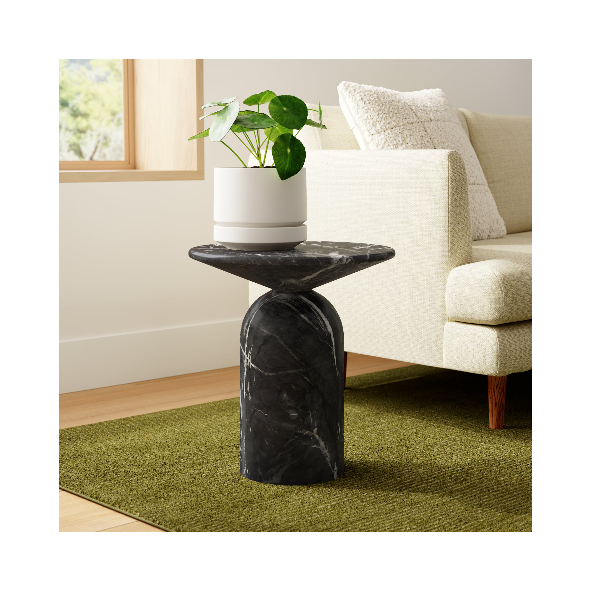 Dalissa End Table, Black Marble