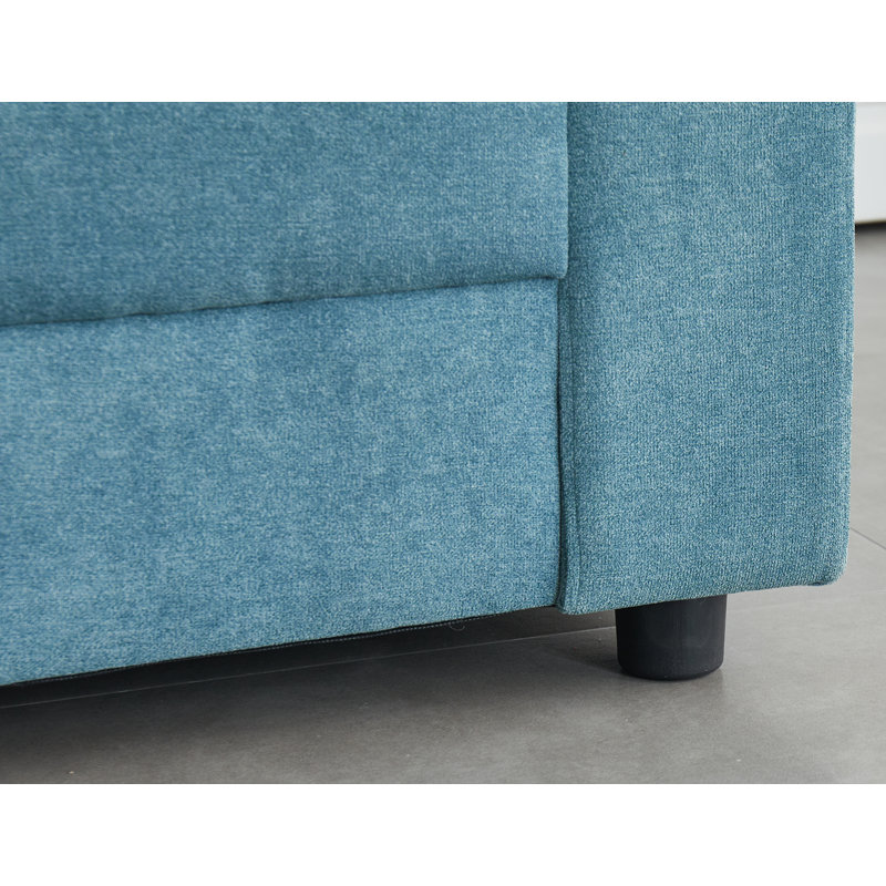 Chaise avec accoudoirs rembourrés 38,3 po, Bleu