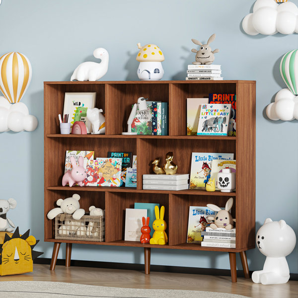 Mcombo tall bookshelf for small spaces, narrow bookcase with