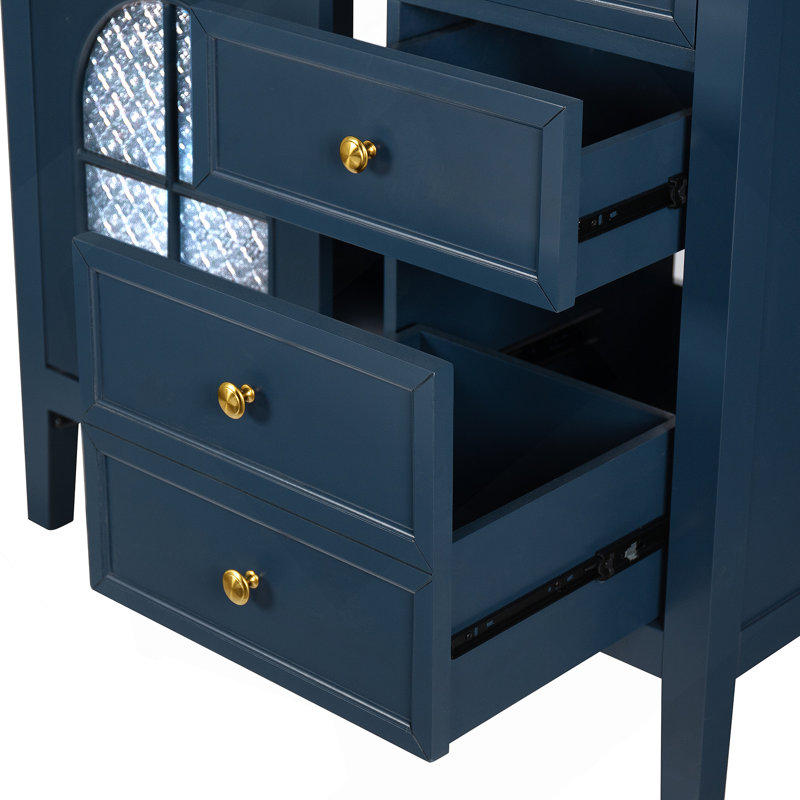 Armoire de salle de bain, armoire seulement, Bleu