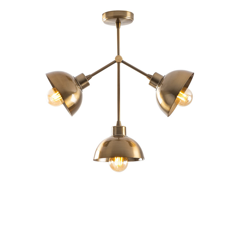 Lustre vintage en métal, 46 x 15 cm (environ 18,1 x 5,9 pouces) | Hauteur: 18,5 po, diamètre du capuchon: 5,9 po | 3 x E27 Max 40W, design glamour, classé IP20 | Parfait pour le salon et la salle à manger