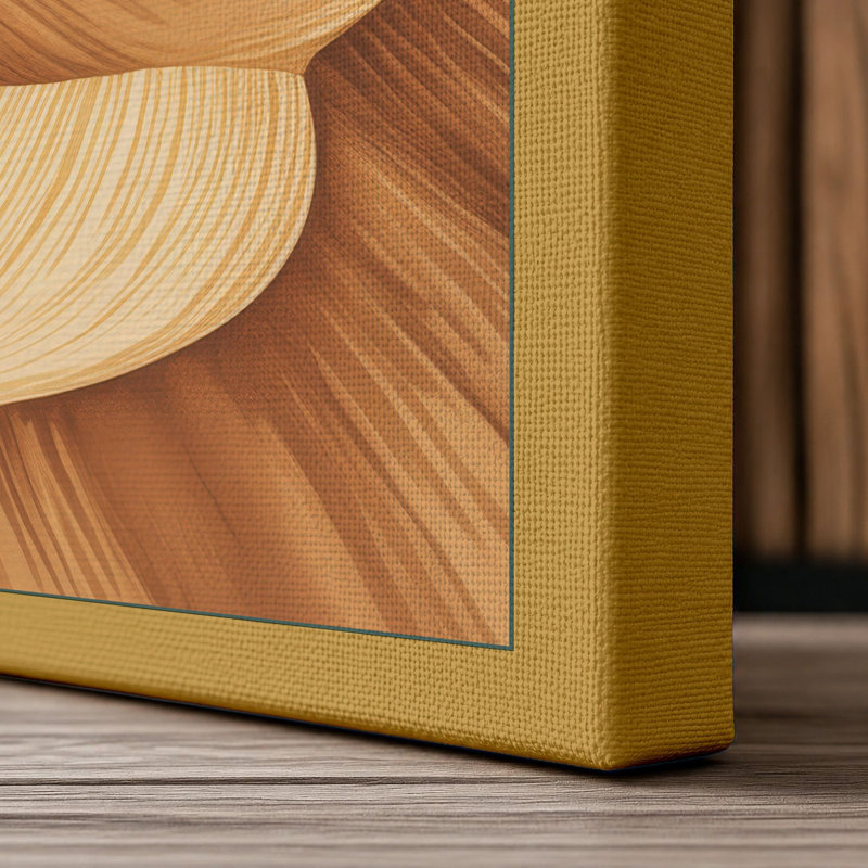 Golden Dunes Minimalist - Wrapped Canvas, 36x24 - 91.4 x 61.0 cm, Ochre Border