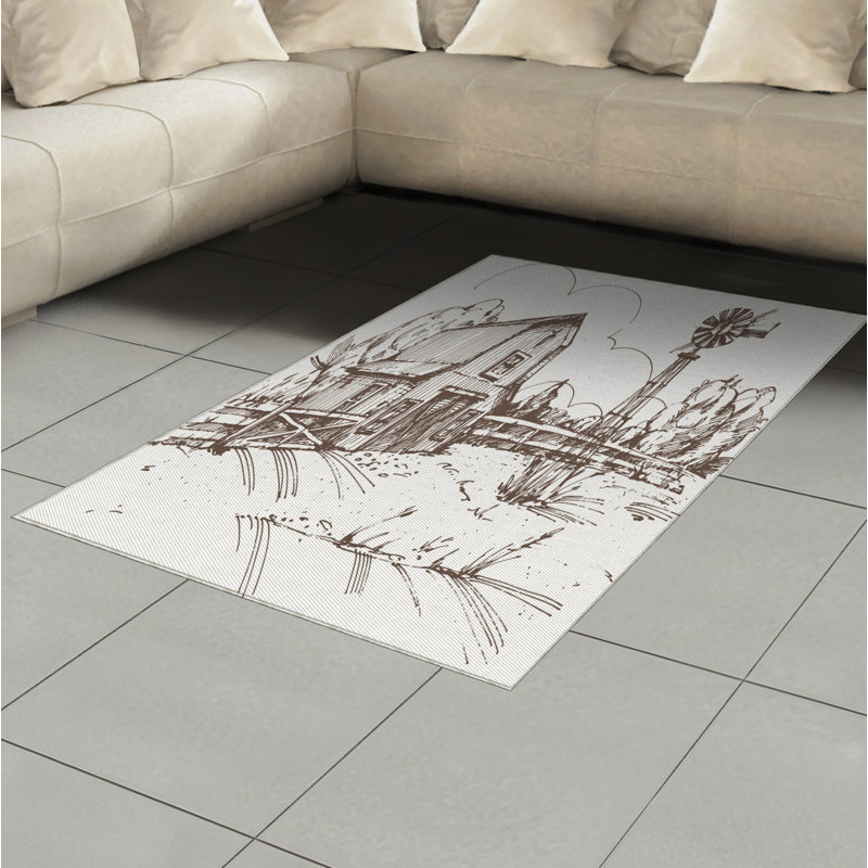 Tapis décoratif en fibre de polyester à haute densité Windmill, Rectangle— 4 pi x 5 pi 8 po