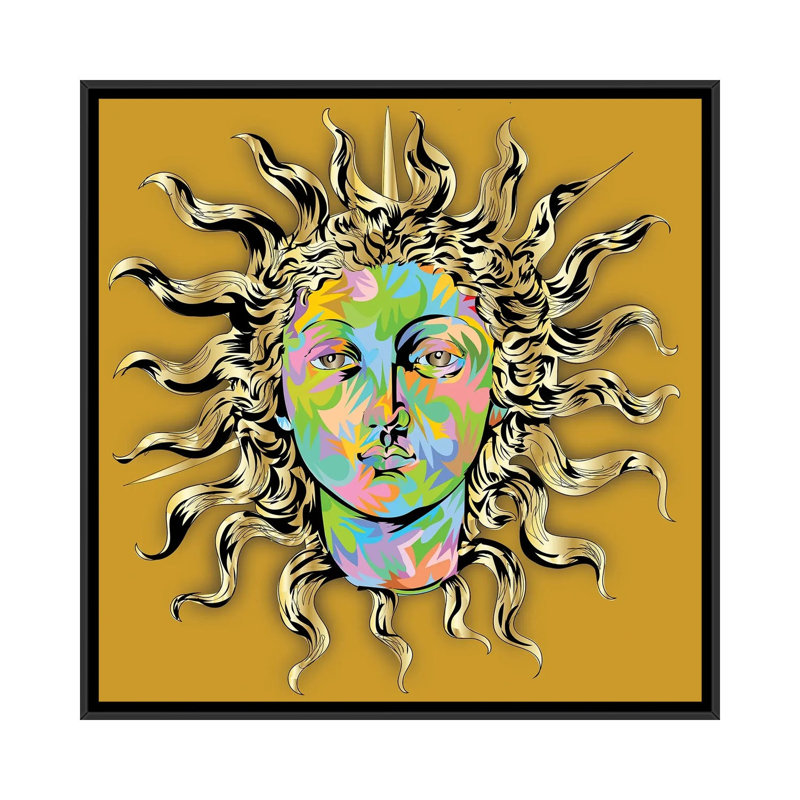 Sun Face by TECHNODROME1 - Gallery-Wrapped Canvas Giclée on Canvas, Black, 66.04 cm H x 66.04 cm W x 4.445 cm D