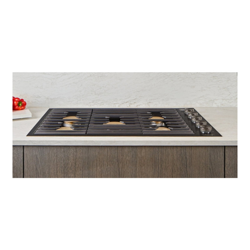 36" Gas Cooktop 5 Burners, Flush, Contemporary, NG/LP, Graphite Stainless