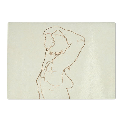 Study of a Naked Woman Vol.1 by Egon Schiele Chopping Board