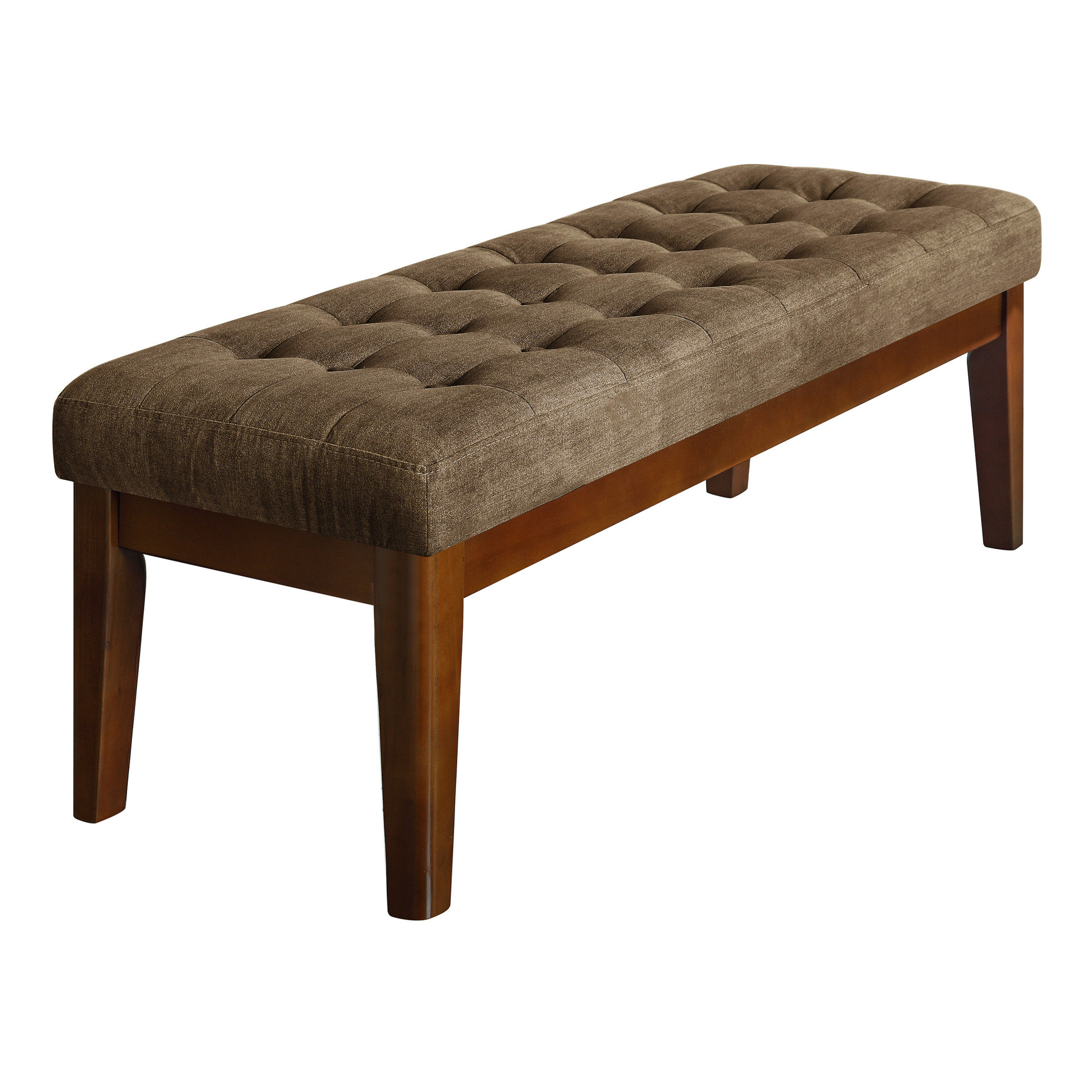 Elle Decor Claire Button Tufted Upholstered Bedroom Bench with Wooden