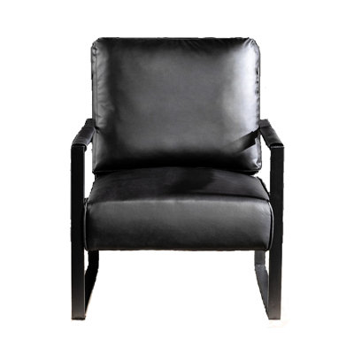 Chaise en microfibre tachetée de style Mid-Century moderne avec structure en métal renforcé et siège épais, convient au fauteuil gris décoratif de la maison avec revêtement, facile à assembler