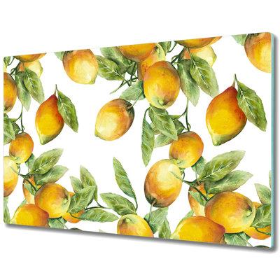 Atlasburg Tempered Glass Lemons Leaf Chopping Board