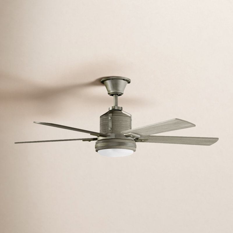 Ventilateur de plafond 52 po avec lumière DEL Kichler Colerne, Nickel brossé