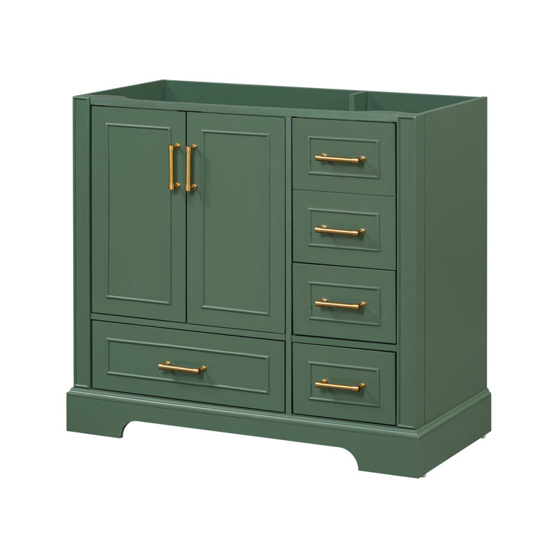 [Cabinet seulement] Meuble-lavabo traditionnel vert de 36 po - élégant et intemporel (lavabo non inclus)