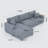 114.5" Corduroy Couch With 2 Pillows Oversized Sofa L Shaped Sectional Couch With Reversible Chaise With Two Armrests Hidden Storage Space Sectional Couches For Living Room-1071155134
