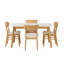 Ensemble de table de salle à manger 5 pièces avec une table à structure en bois massif et 4 chaises rembourrées en bois massif pour la salle à manger-1700218357