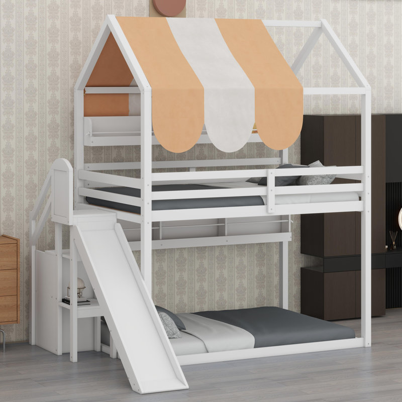 Lit House avec auvent, Blanc