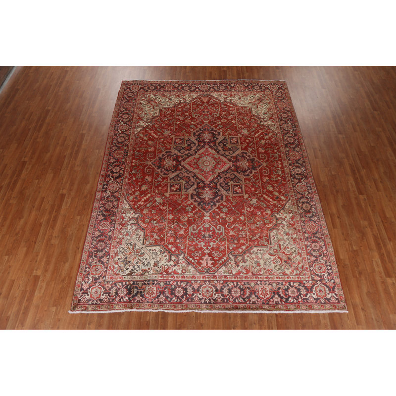 Tapis rouge en laine 9 x 11