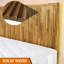  Base de lit en bois d'acacia Bosk avec tête de lit, motif de cannelures de grande taille, lit plateforme de style Mid-Century moderne - certifié FSC, silencieux, facile à assembler, aucun sommier tapissier requis-121121534-121121532