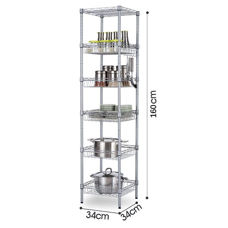 Étagère à 6 niveaux H 63 po x l 13,39 po x P 13,39 po Alverson