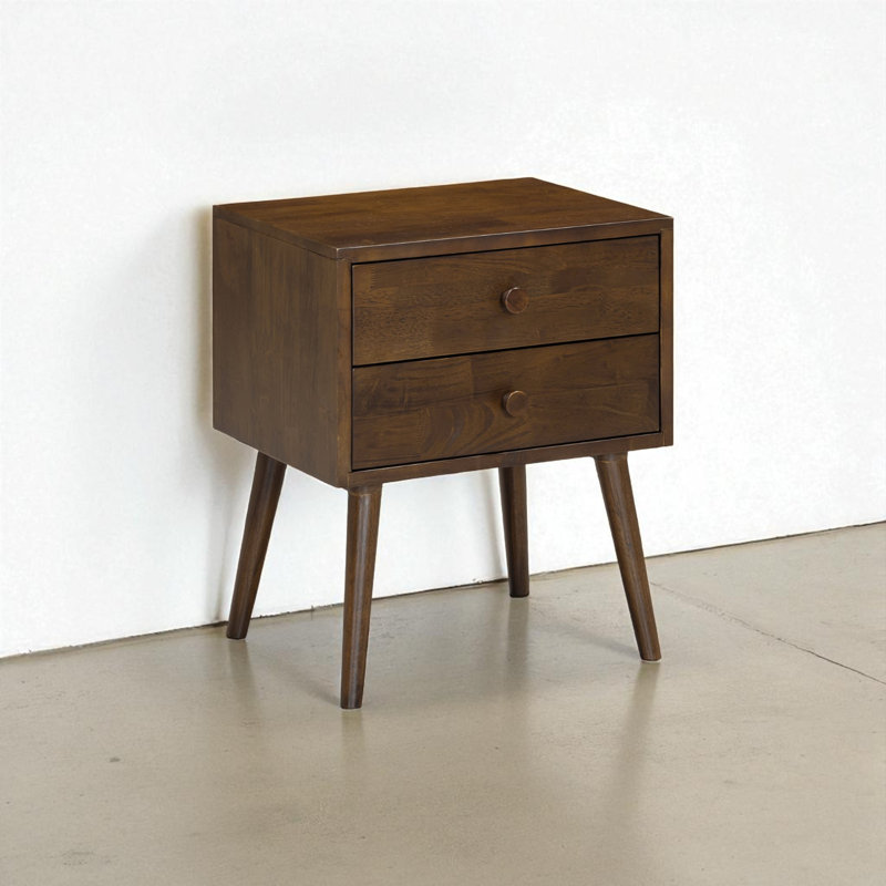  Table de chevet Lux avec 2 tiroirs, de conception adaptable, capacité de charge de 150 lb, résistante à l'eau, rehausse votre espace, facile à assembler