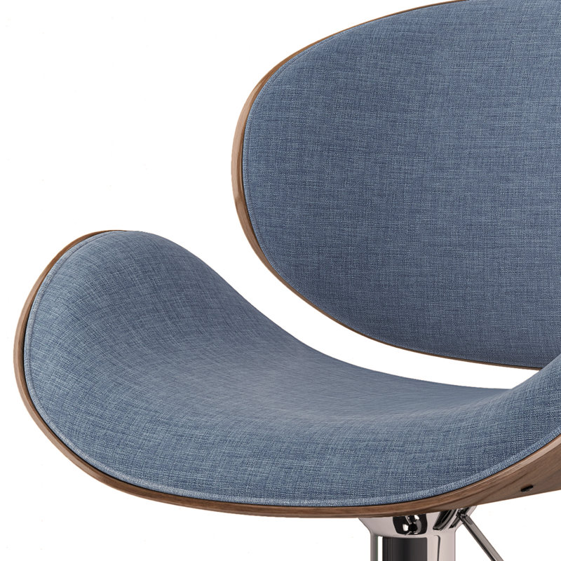 Tabouret de bar pivotant Bentwood, Brun, Bleu